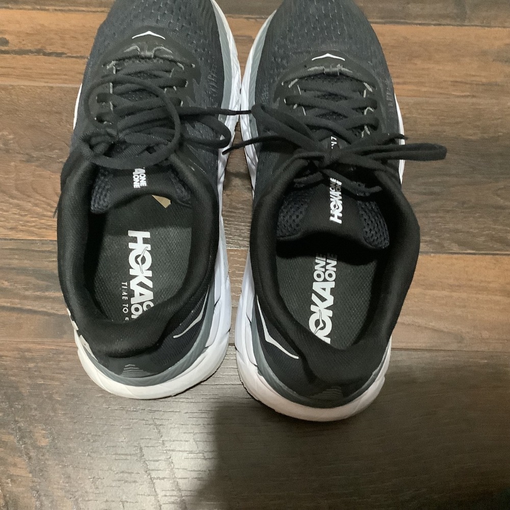 Hoka Clifton 7 Womens Running Shoes Black White Road Sneakers 1110509 BWHT - Picture 10 of 13